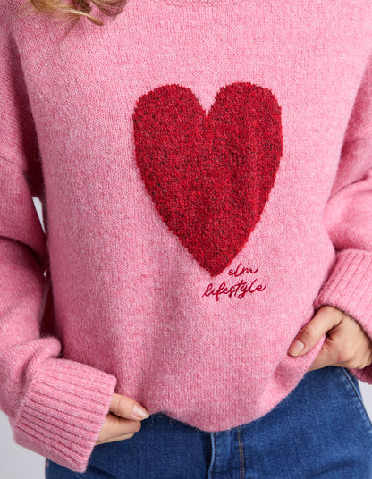 Intersia Heart Knit Quartz