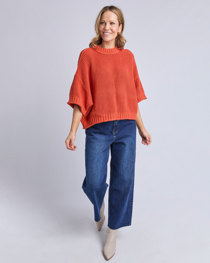 Luela Short Sleeve Knit Orange