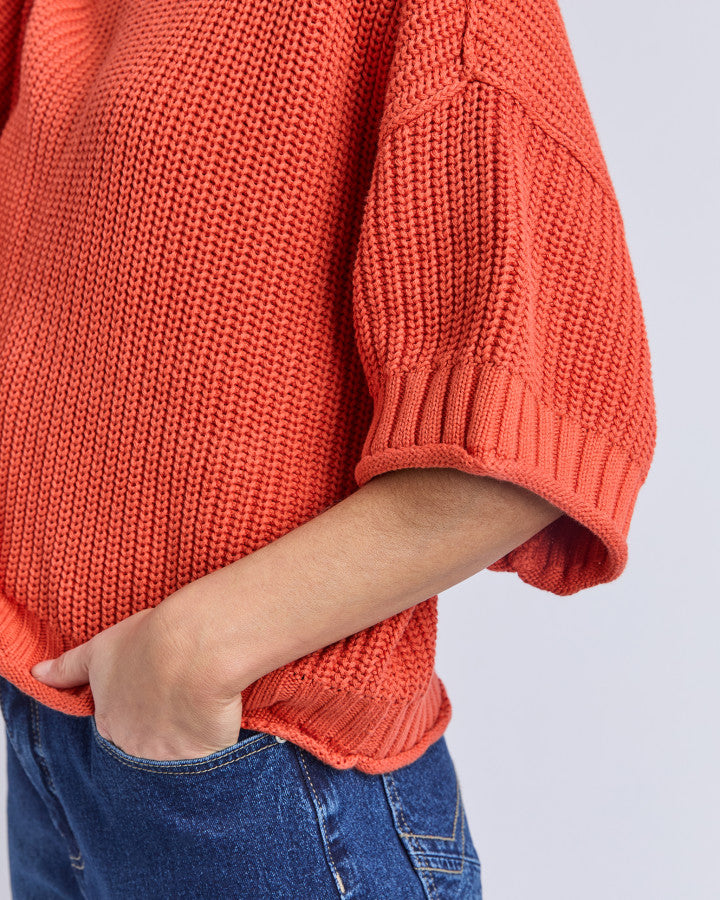 Luela Short Sleeve Knit Orange