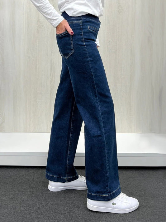 Maddy Pull on Wide Leg Jean Drk Denim