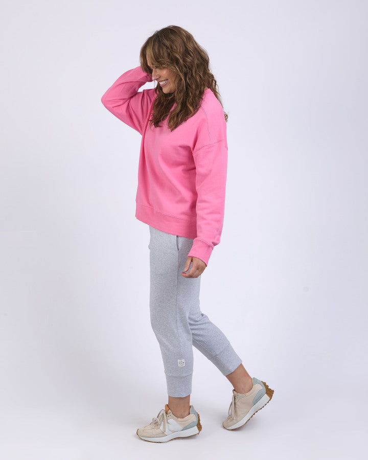 Sophia Fleece Crew Geranium