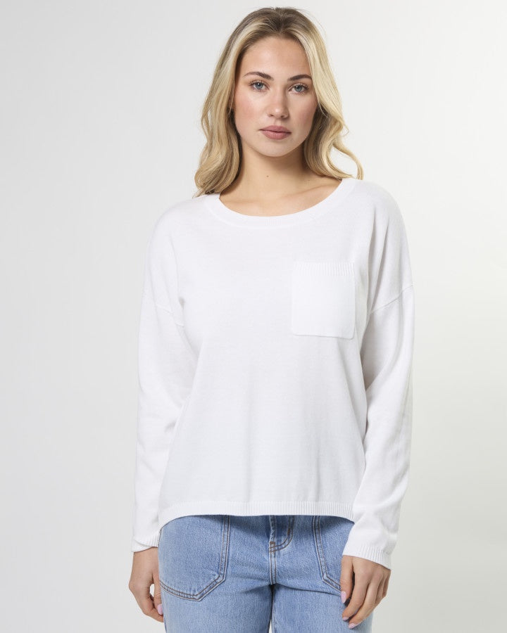 Street Pocket Jumper White