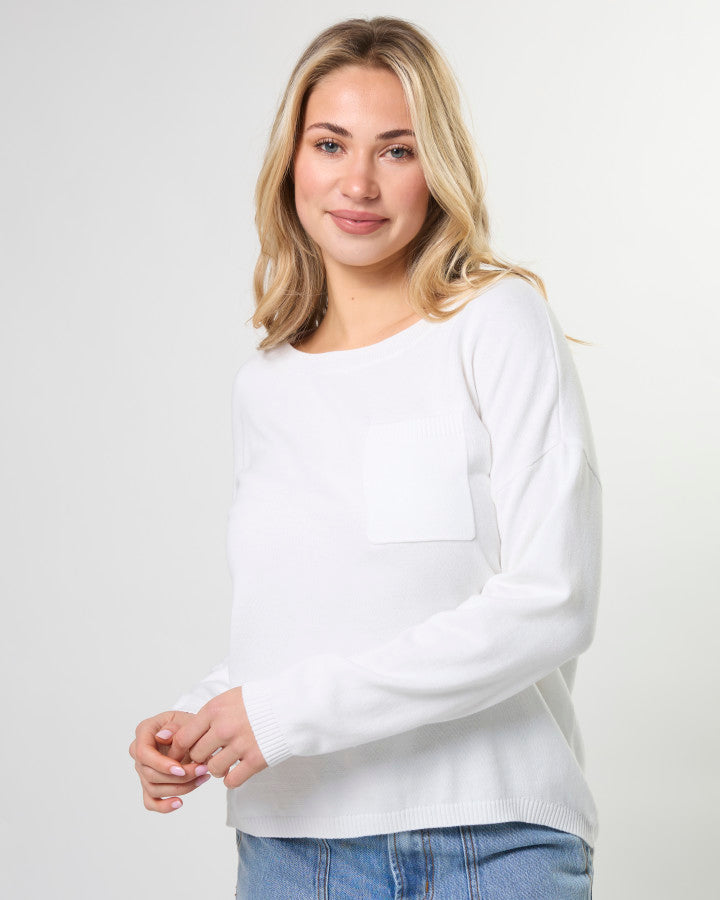 Street Pocket Jumper White