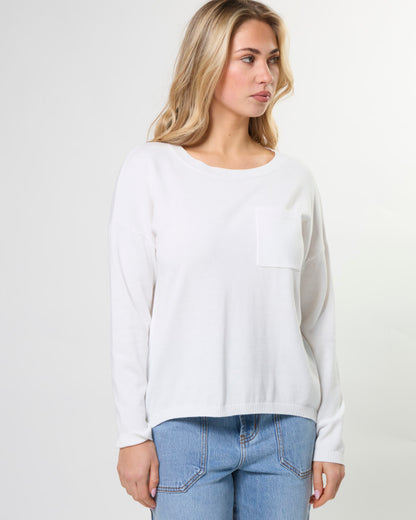 Street Pocket Jumper White