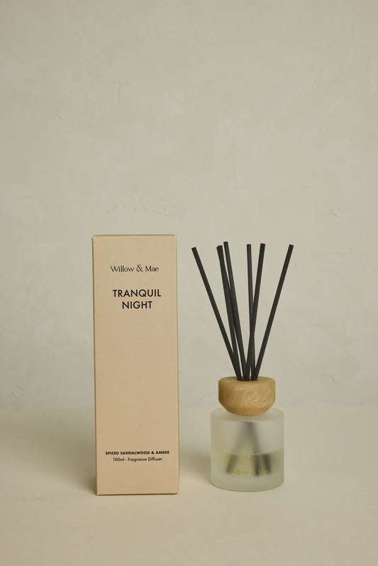 Willow & Mae / Tranquil Night Spiced Sandalwood + Amber 100ml Diffuser