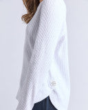 Veronica Rib LS Tee White